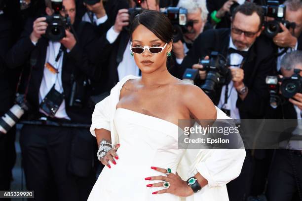 Singer Rihanna attends the "Okja" screening during the 70th annual Cannes Film Festival at Palais des Festivals on May 19, 2017 in Cannes, France.
