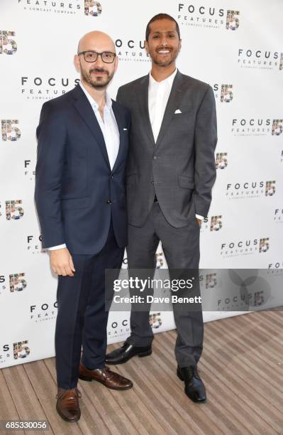 Peter Kujawski , Chairman of Focus Features, and Abhijay Prakash, Focus Features COO, attend Focus Features' 15th Anniversary party at the Cannes...