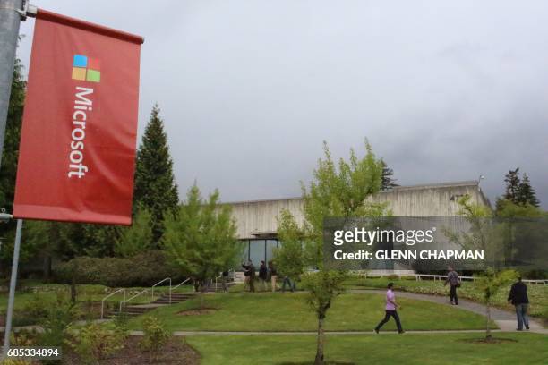 Secretive research for future Microsoft creations take place in this building on the technology giant's main campus in Redmond, Washington on May 12,...