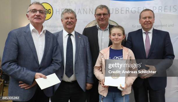 Hermann-Neuberger Plakette , HC Perl , Franz-Josef Kiefer , Eugen Roth , Ernst Hein , Aline Meurer and Stephan Pauluhn during the award ceremony of...