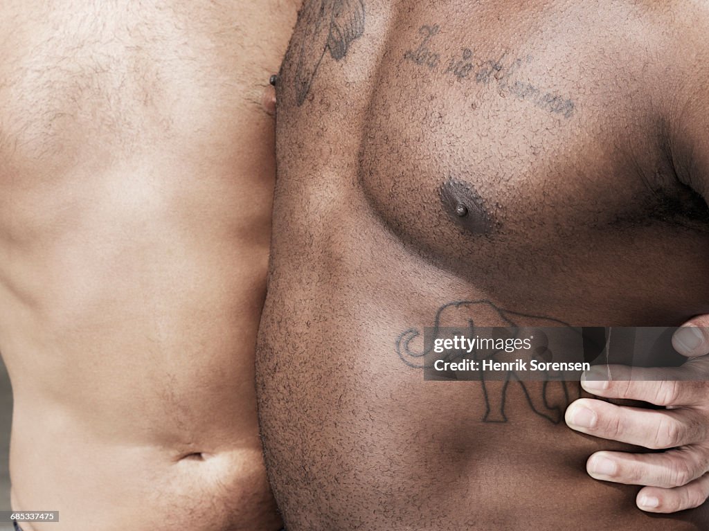 Close up on male dancers