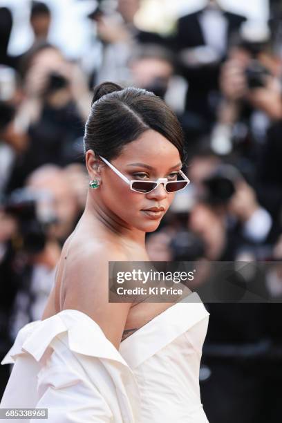 Rihanna attends the "Okja" screening during the 70th annual Cannes Film Festival at Palais des Festivals on May 19, 2017 in Cannes, France.