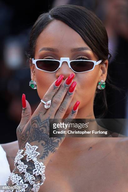 Rihanna attends the 'Okja' screening during the 70th annual Cannes Film Festival at Palais des Festivals on May 19, 2017 in Cannes, France. On May...