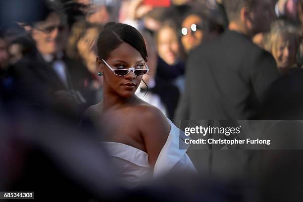 Rihanna attends the 'Okja' screening during the 70th annual Cannes Film Festival at Palais des Festivals on May 19, 2017 in Cannes, France. On May...