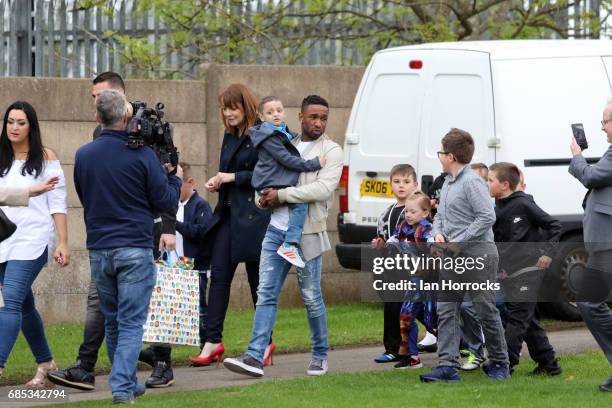 Vito Mannone and Jermain Defoe pictured with Bradley Lowery on his 6th birthday party at Welfare Park, Blackhall on May 19, 2017 in Peterlee, England.