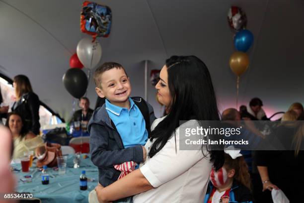 Bradley Lowery on his 6th birthday party with mum Gemma at Welfare Park, Blackhall on May 19, 2017 in Peterlee, England.