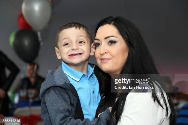 Bradley Lowery on his 6th birthday party with mum Gemma at Welfare Park, Blackhall on May 19, 2017 in Peterlee, England.