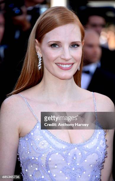 Jessica Chastain attends the "Okja" screening during the 70th annual Cannes Film Festival at Palais des Festivals on May 19, 2017 in Cannes, France.