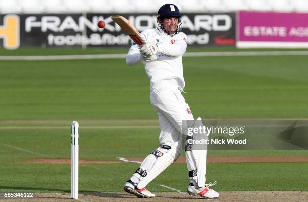 Alistair Cook of Essex hooks the ball having scored a century during the Essex v Hampshire - Specsavers County Championship: Division One cricket...