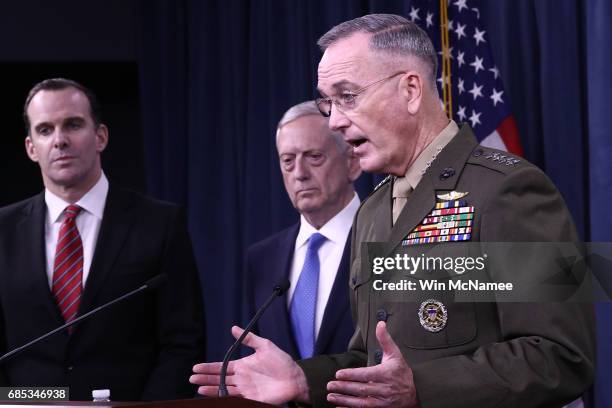 Chairman of the Joint Chiefs of Staff Marine Gen. Joseph F. Dunford Jr , U.S. Secretary of Defense Jim Mattis and Special Presidential Envoy for the...