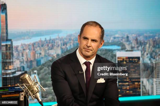 Mark Connors, global head of risk advisory at Credit Suisse Securities LLC, listens during a Bloomberg Television interview in New York, U.S., on...