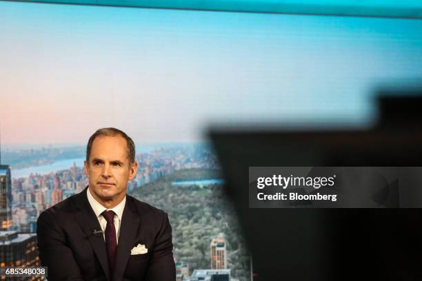 Mark Connors, global head of risk advisory at Credit Suisse Securities LLC, listens during a Bloomberg Television interview in New York, U.S., on...