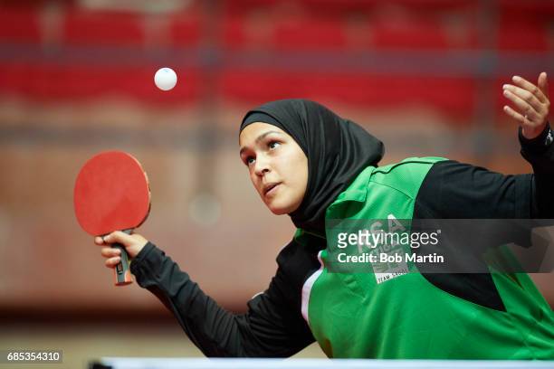 4th Islamic Solidarity Games: Saudi Arabia Aziza Nazmi in action during Womens Singles at Sarhadchi Arena. Baku, Azerbaijan 5/17/2017 CREDIT: Bob...