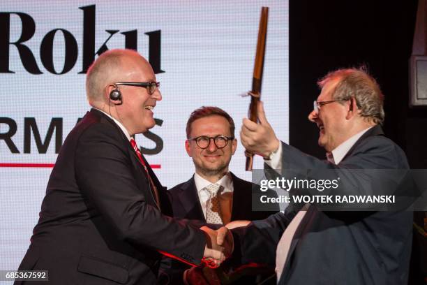 Frans Timmermans , first vice-president of the European Commission receives the prize for the Man of the Year of Gazeta Wyborcza, one of the biggest...