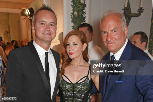 Roy Price, Lila Feinberg and Charles Finch attend The 9th Annual Filmmakers Dinner hosted by Charles Finch and Jaeger-LeCoultre at Hotel du...