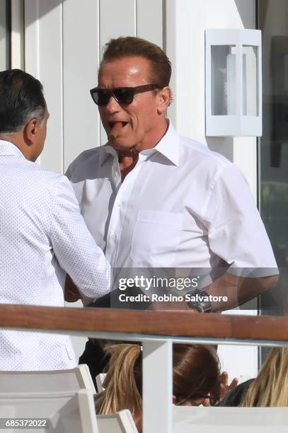 Arnold Schwarzenegger is spotted during the 70th annual Cannes Film Festival at on May 19, 2017 in Cannes, France.