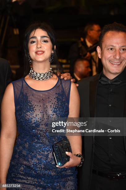 Actress Mariam Al Ferjani and producer Habib Attia from the movie 'Alaka Kaf Ifrit ' attends the "Jupiter's Moon" premiere during the 70th annual...