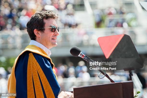Founder and CEO of Shutterstock Jon Oringer receives an honorary degree of Doctor of Science during the Stony Brook University 2017 Commencement at...