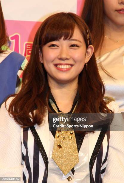 Member of NMB48 Miyuki Watanabe attends press conference of Kawaiian TV Super Live 2015 on December 9, 2015 in Tokyo, Japan.