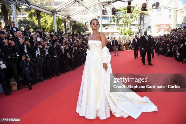 Rihanna attends the "Okja" premiere during the 70th annual Cannes Film Festival at Palais des Festivals on May 19, 2017 in Cannes, France.