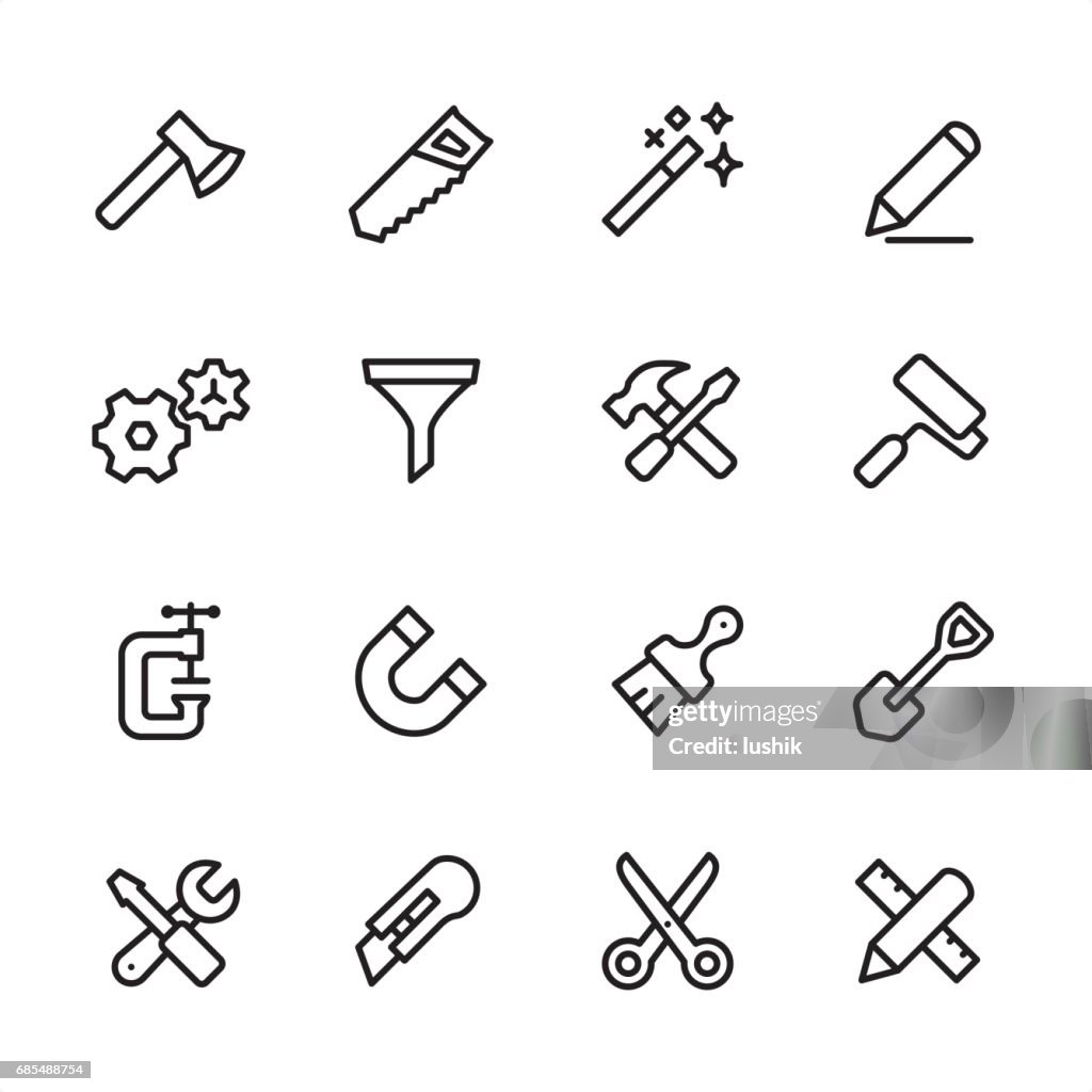Tools und Einstellungen - Gliederung-Icon-set