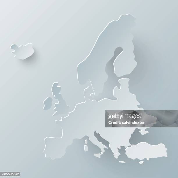 europe map in white and shadow effect - europe stock illustrations