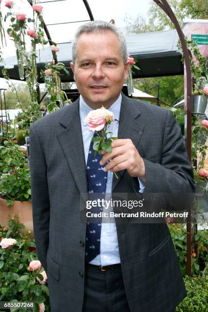 Georges Delbard attends the Baptism of the Rose "Domaine de Chantilly", selected by Prince Amyn Aga Khan and created by Georges Delbard during the...