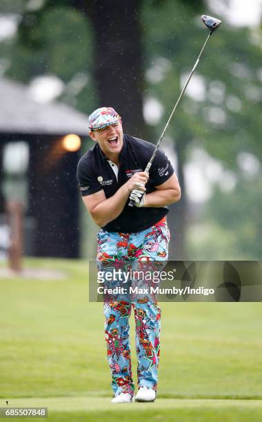 Mike Tindall takes part in the 5th edition of the 'ISPS Handa Mike Tindall Celebrity Golf Classic' at The Belfry on May 19, 2017 in Sutton Coldfield,...