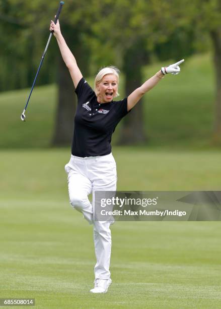 Denise van Outen takes part in the 5th edition of the 'ISPS Handa Mike Tindall Celebrity Golf Classic' at The Belfry on May 19, 2017 in Sutton...