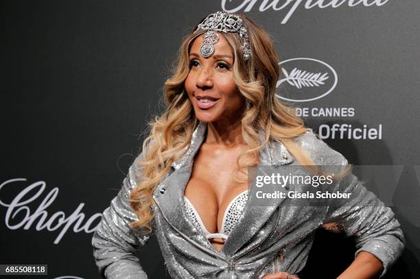 Cathy Guetta attends the Chopard SPACE Party, hosted by Chopard's co-president Caroline Scheufele and Rihanna, at Port Canto on May 19 in Cannes,...