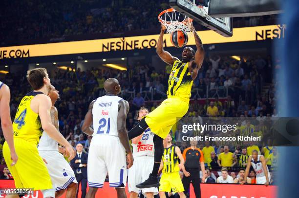 Ekpe Udoh, #8 of Fenerbahce Istanbul in action during the Turkish Airlines EuroLeague Final Four Semifinal A game between Fenerbahce Istanbul v Real...