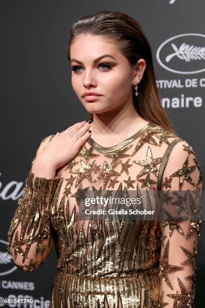 Thylane Blondeau attends the Chopard SPACE Party, hosted by Chopard's co-president Caroline Scheufele and Rihanna, at Port Canto on May 19 in...