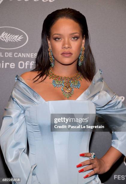 Rihanna attends the Chopard SPACE Party, hosted by Chopard's co-president Caroline Scheufele and Rihanna, at Port Canto on May 19 in Cannes, France.