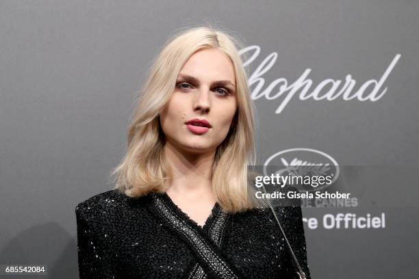 Andreja Pejic attends the Chopard SPACE Party, hosted by Chopard's co-president Caroline Scheufele and Rihanna, at Port Canto on May 19 in Cannes,...