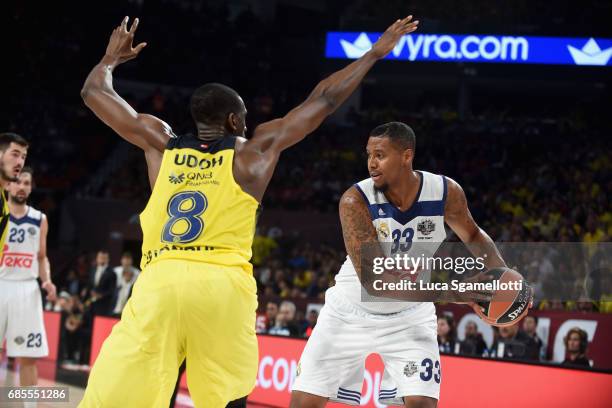 Trey Thompinks, #33 of Real Madrid in action during the Turkish Airlines EuroLeague Final Four Semifinal A game between Fenerbahce Istanbul v Real...