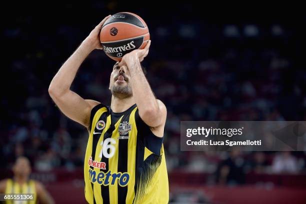 Kostas Sloukas, #16 of Fenerbahce Istanbul in action during the Turkish Airlines EuroLeague Final Four Semifinal A game between Fenerbahce Istanbul v...