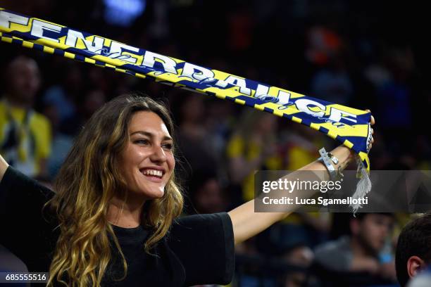 Fenerbahce Istanbul supporter during the Turkish Airlines EuroLeague Final Four Semifinal A game between Fenerbahce Istanbul v Real Madrid at Sinan...