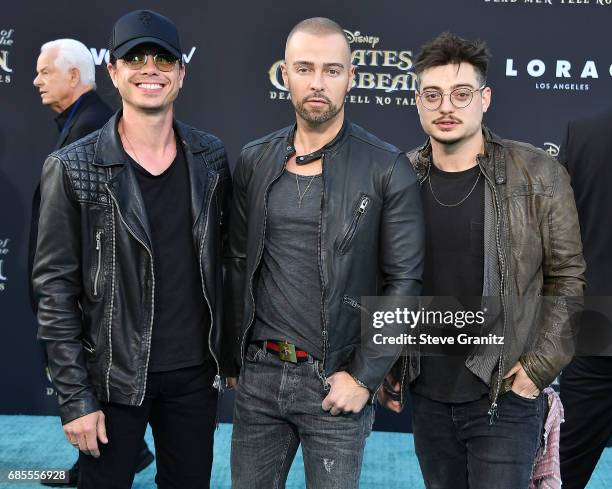 Actors Matthew Lawrence, Joey Lawrence and Andrew Lawrence arrives at the Premiere Of Disney's "Pirates Of The Caribbean: Dead Men Tell No Tales" at...