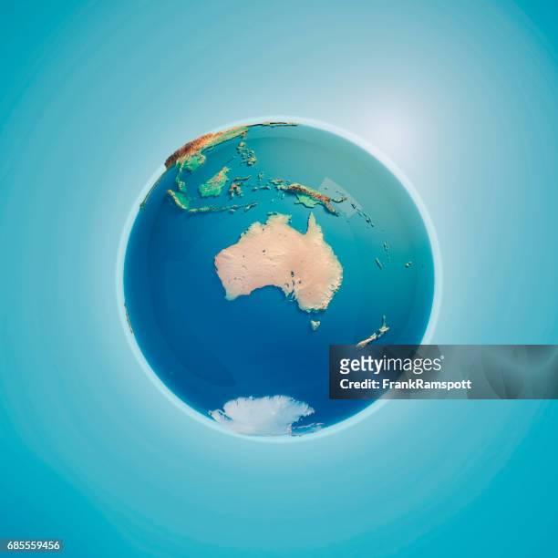 australia 3d render planet earth - australia map stock pictures, royalty-free photos & images