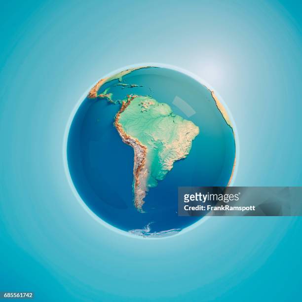 render 3d de américa del sur planeta tierra - hispanoamérica fotografías e imágenes de stock