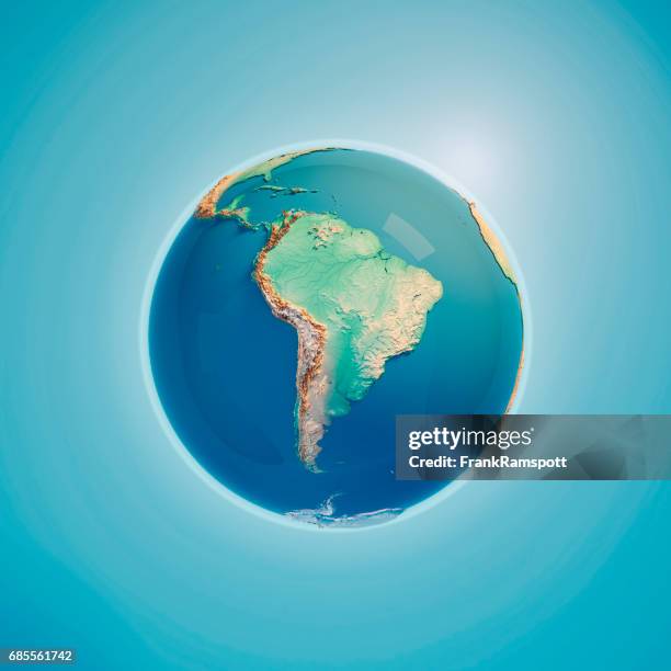 zuid-amerika 3d render planeet aarde - continent stockfoto's en -beelden