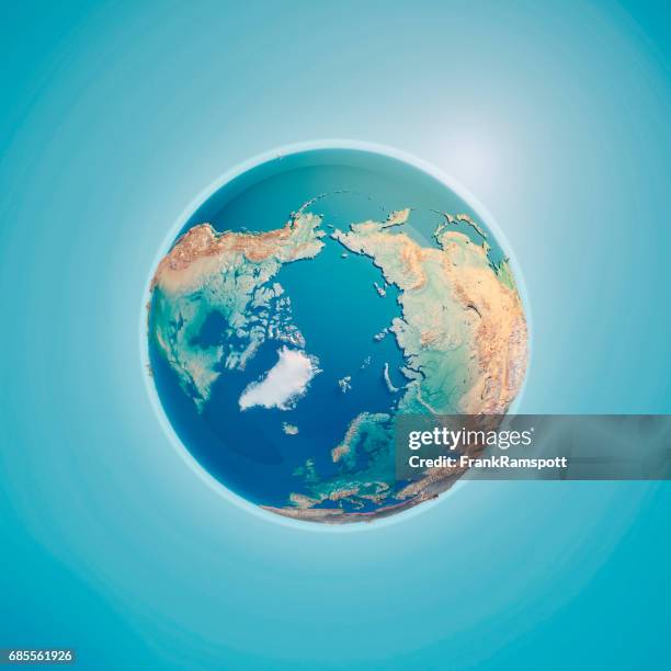 north pole 3d render planet earth - north pole stock pictures, royalty-free photos & images