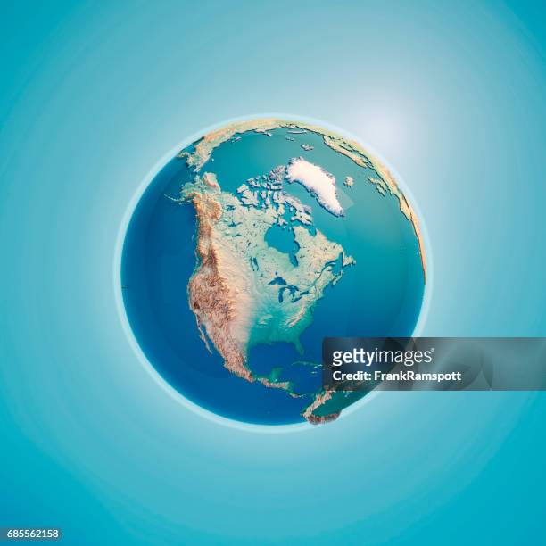 américa del norte render 3d planeta tierra - américa del norte fotografías e imágenes de stock