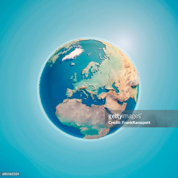 europa 3d render planet earth - europe foto e immagini stock