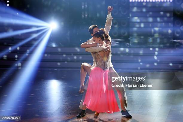 Vanessa Mai and Christian Polanc perform on stage during the 9th show of the tenth season of the television competition 'Let's Dance' on May 19, 2017...