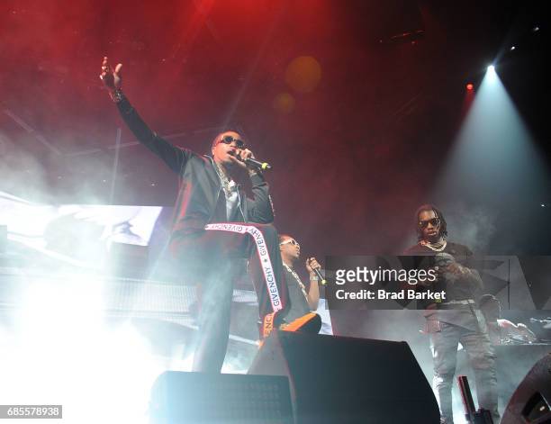 Quavo, Takeoff and Offset of Migos perform at Future In Concert - Brooklyn, New York at Barclays Center on May 19, 2017 in New York City.