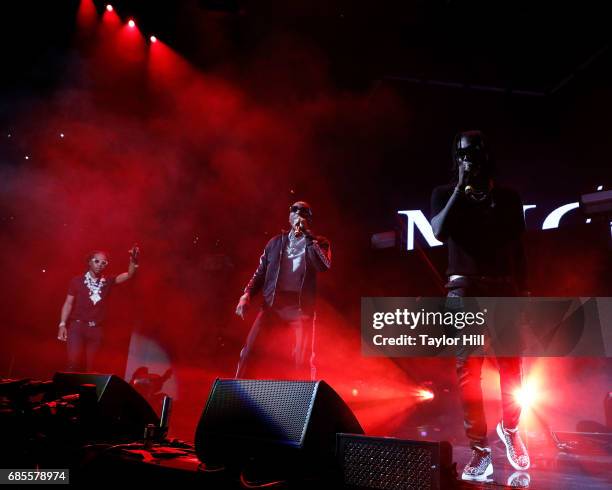 Takeoff, Quavo, and Offset of Migos perform at Barclays Center on May 19, 2017 in New York City.