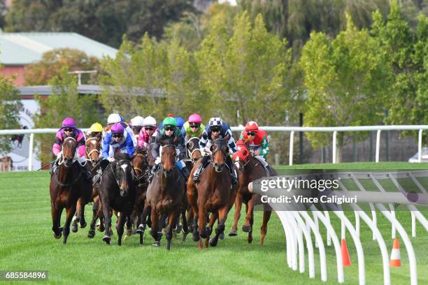 Chris Symons riding Northern Journey before winning Race 3, John JJ Miller Hall of Fame Trophy during Melbourne Racing at Flemington Racecourse on...