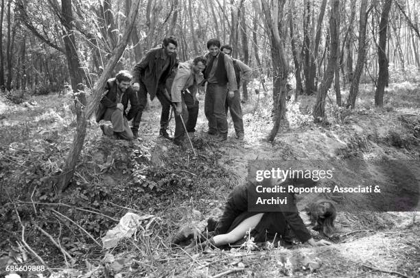 Italian actress Stefania Sandrelli being raped in L'amante di Gramigna. 1968