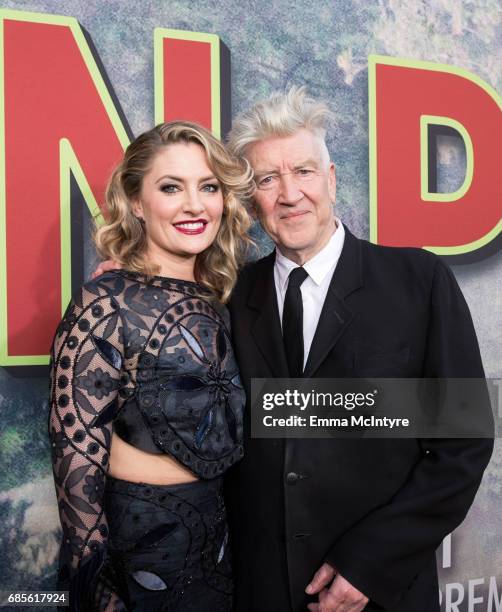 Actress Madchen Amick and director David Lynch attend the premiere of Showtime's 'Twin Peaks' at The Theatre at Ace Hotel on May 19, 2017 in Los...